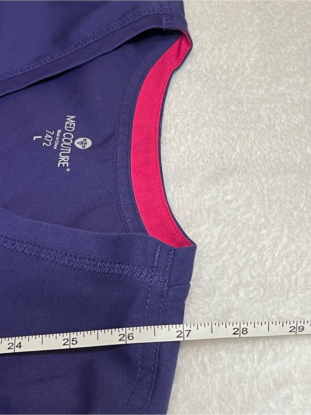 ME Makeover Essentials Deep Purple V-Neck Scrub Tunic - Picture 5 of 5